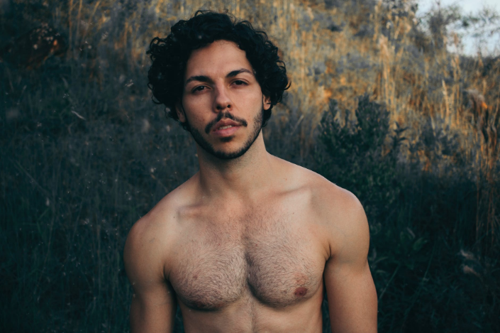 man with hairy chest